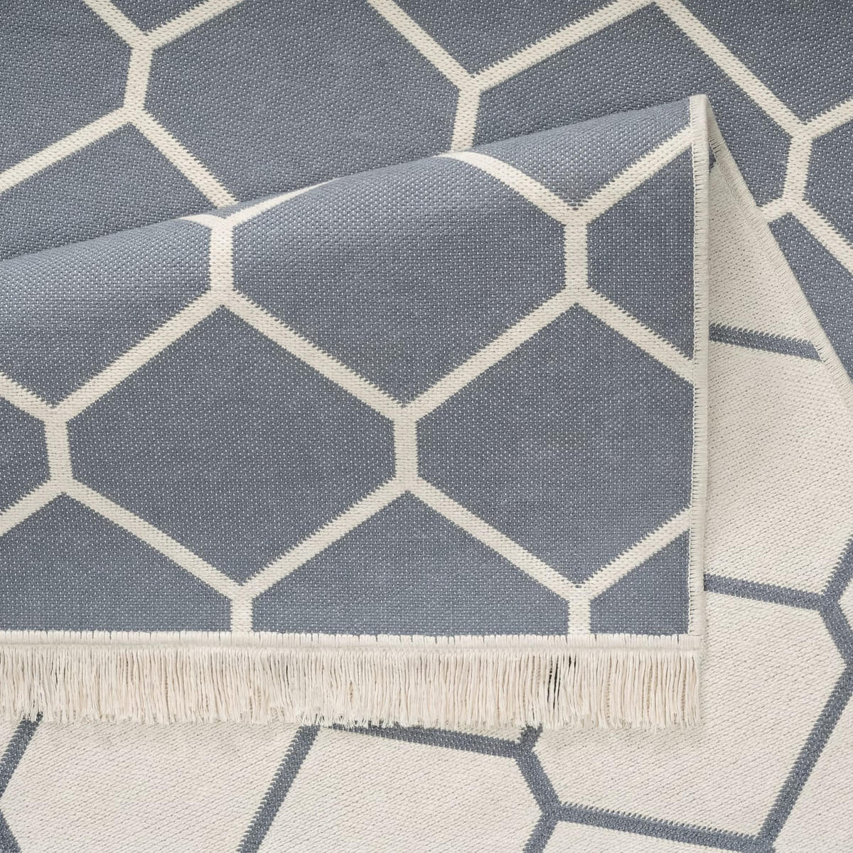KURZFLORTEPPICH 140/200 cm Skandi Kilim 145 - Grau, Naturmaterialien (140/200cm) - Paco Home