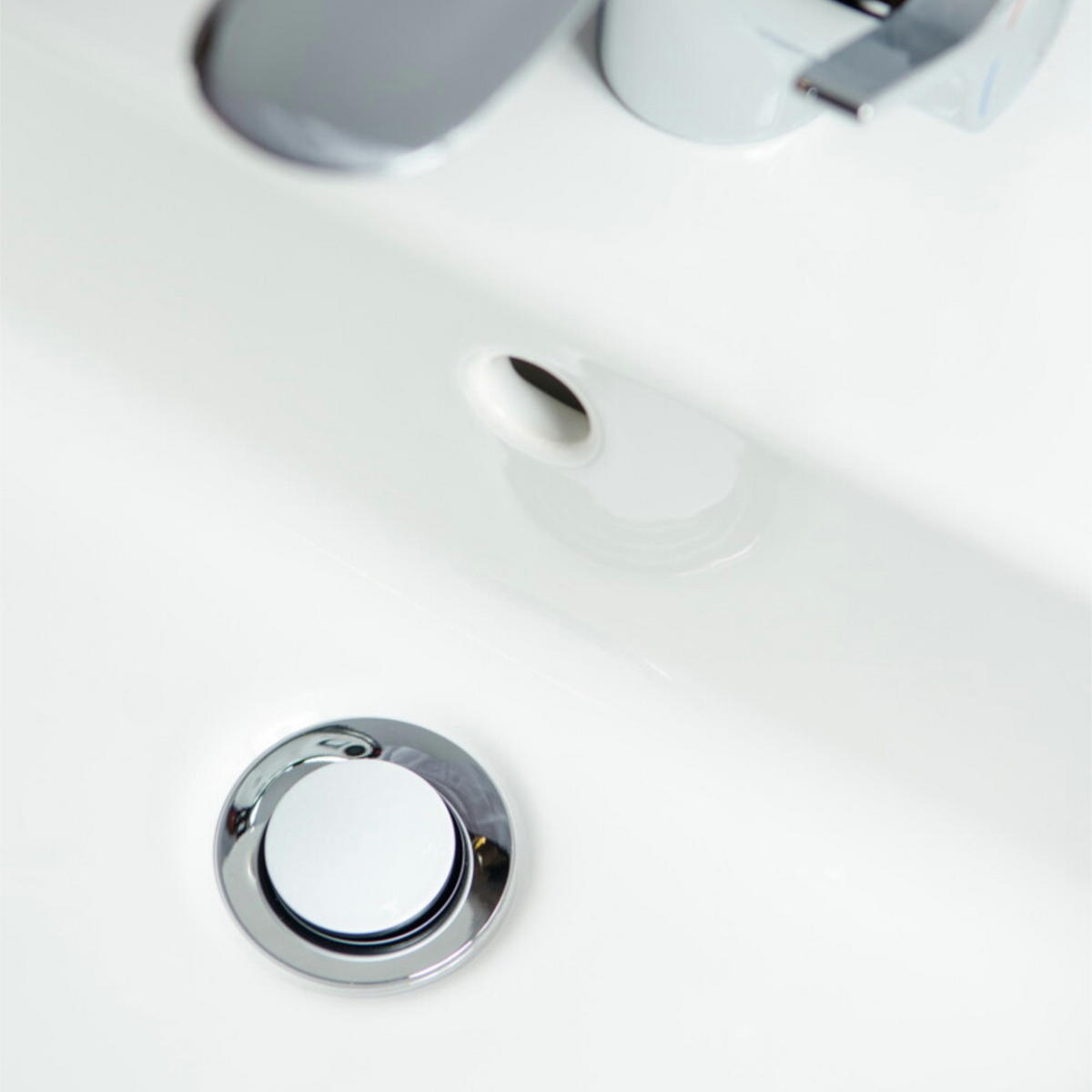 WASCHBECKENSTÖPSEL Weiß - Weiß, Kunststoff/Metall (4/7/7cm) - Sanilo