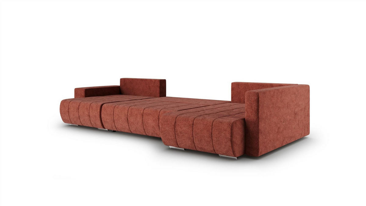 WOHNLANDSCHAFT Armanda - Rotbraun, Holzwerkstoff/Textil (185/83/392cm) - Fun Möbel