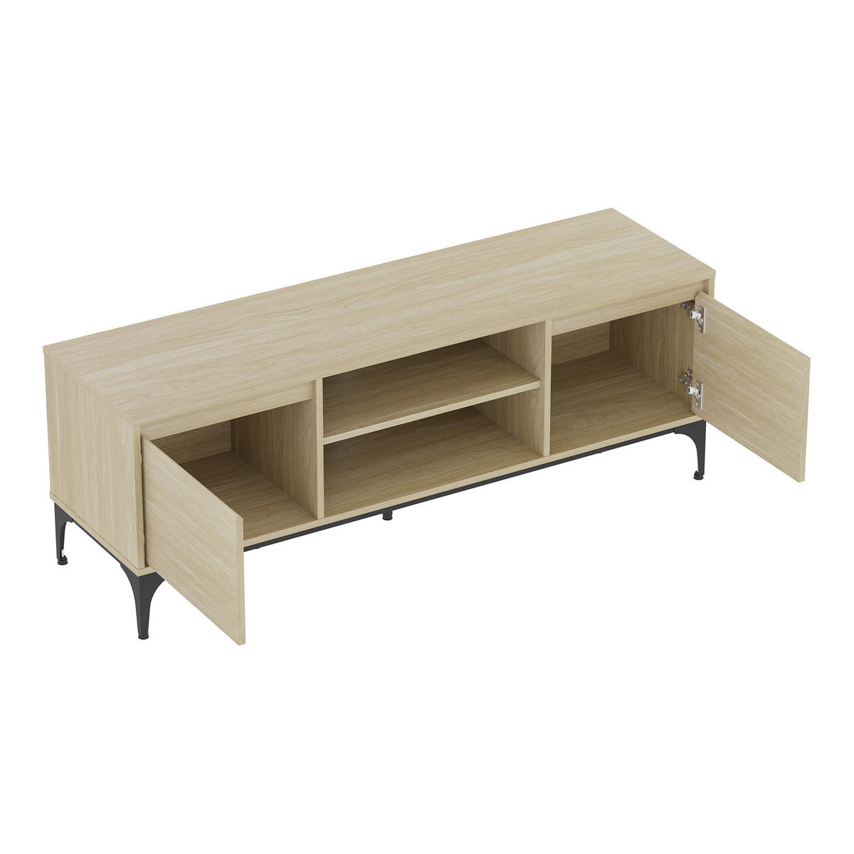 TV SKŘÍŇ Kistiandi - barva dubu, kov/kompozitní dřevo (140/50/40cm) - [en.casa]