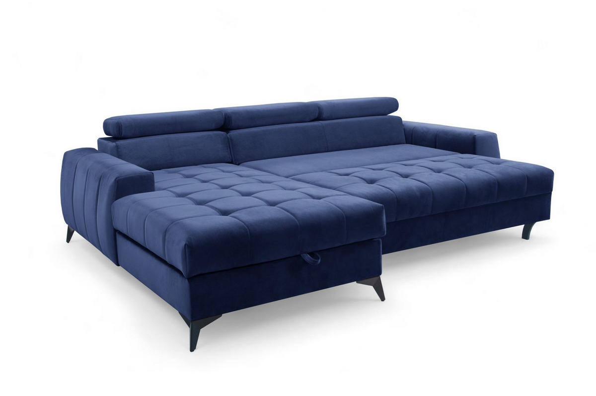 ECKSOFA Agnesa Xs In Salvador - Dunkelblau, Holzwerkstoff/Textil (260/200cm) - Fun Möbel