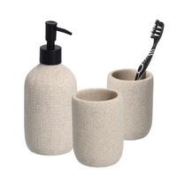 BADACCESSOIRES Natural - Beige, 3-teiliges Set - Beige, Stein (8/19.8/8cm) - Zeller Present