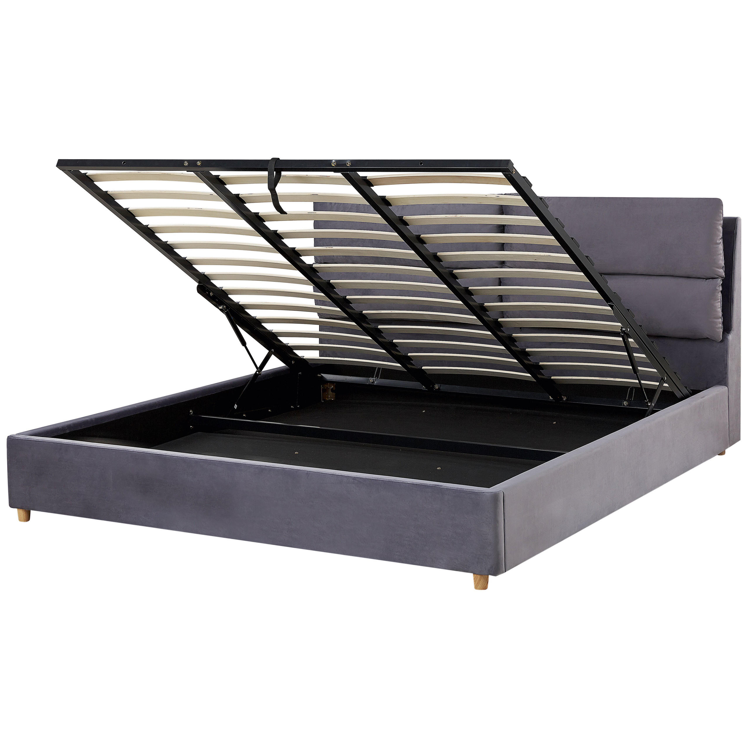 POLSTERBETT 180/200cm Grau Batilly - Grau, Textil (180/200cm) - Beliani