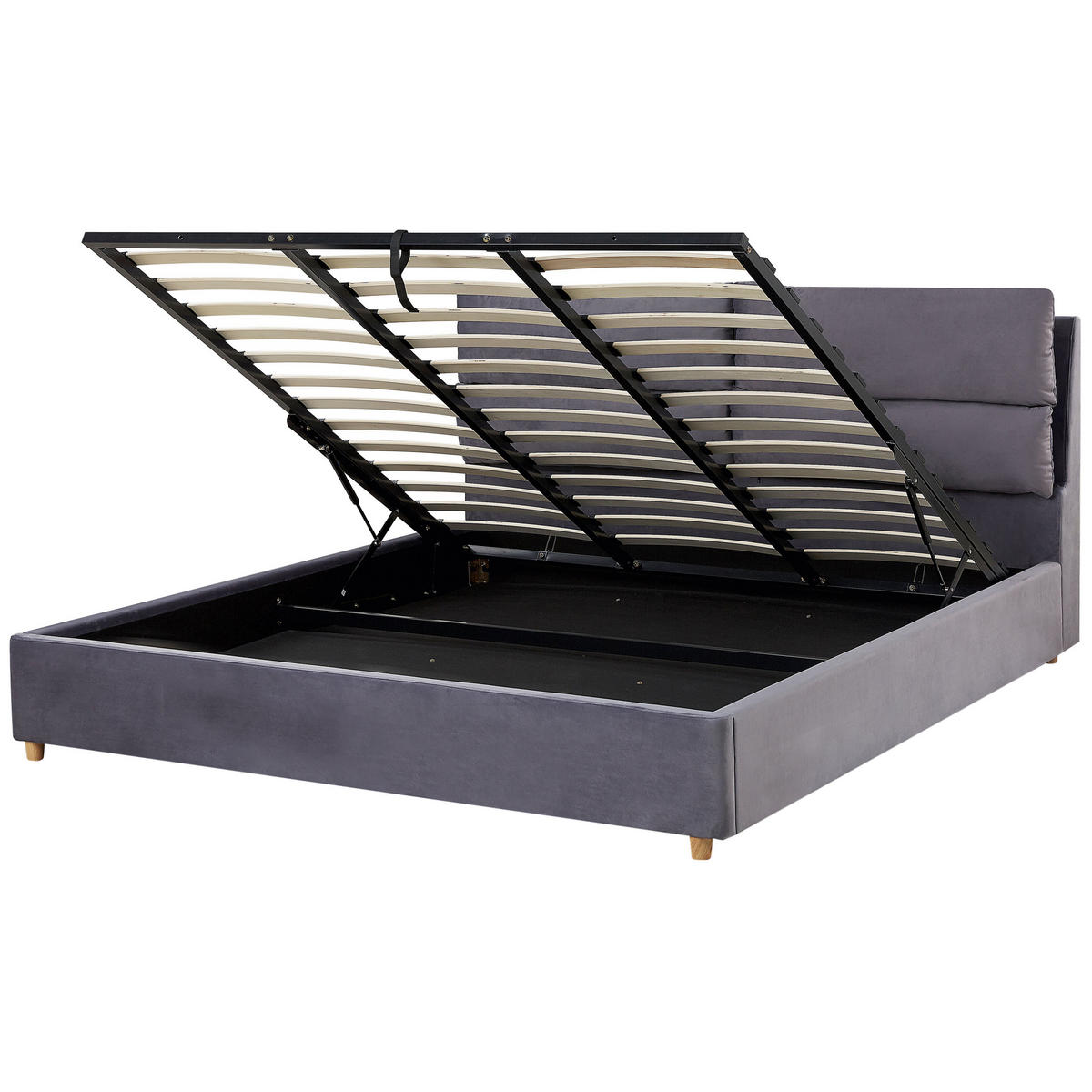 POLSTERBETT 180/200cm Grau Batilly - Grau, Textil (180/200cm) - Beliani