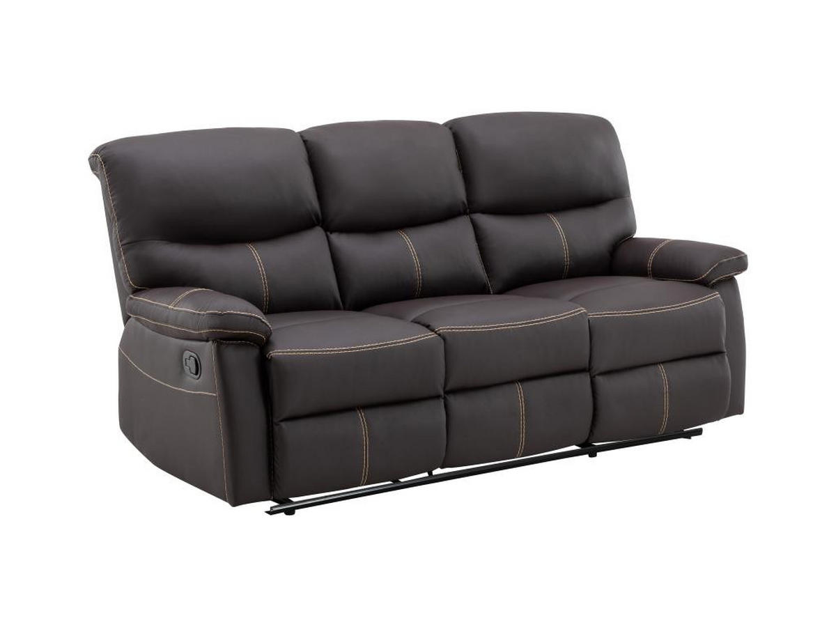 COUCHGARNITUR Relax 3+2+1 - Kunstleder - Braun - CANBY - Braun, Leder (90/95/183cm) - Vente-Unique