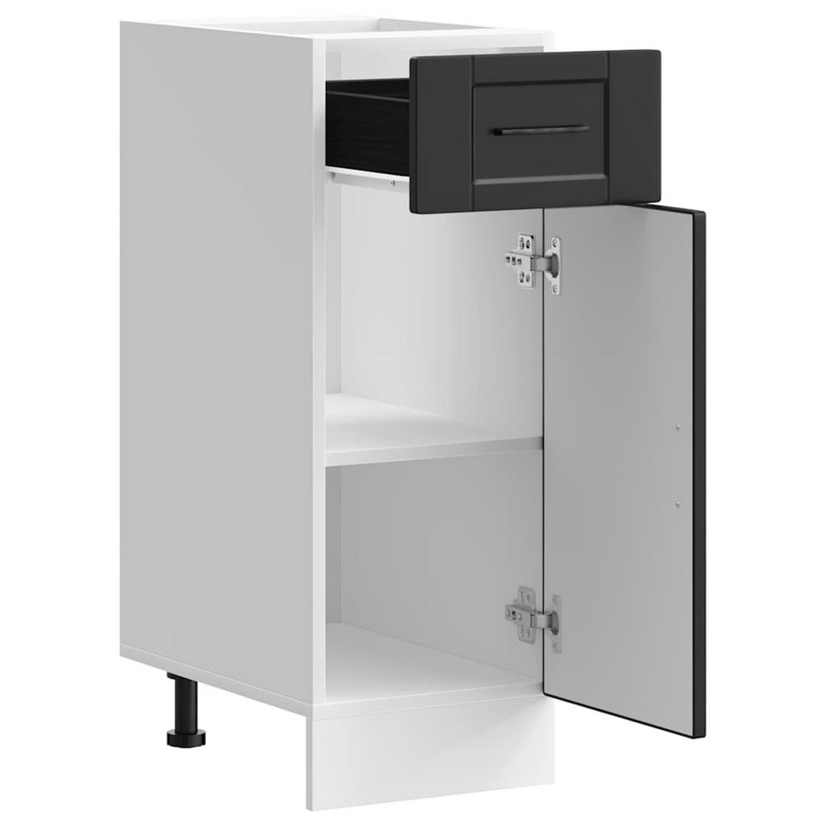 KÜCHENUNTERSCHRANK Porto Schwarz Holzwerkstoff - Schwarz, Holzwerkstoff (46/81.5/30cm) - vidaXL