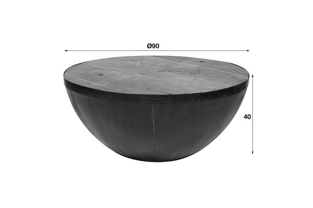 COUCHTISCH ELLA Braun Holz - Schwarz/Braun, Holz/Metall (90/90/40cm) - KAWOLA