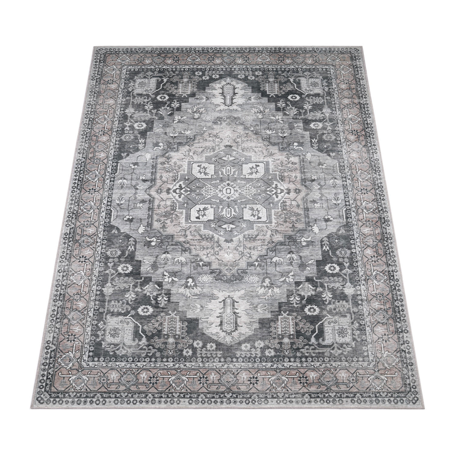 KURZFLORTEPPICH 200/200 cm Bordeaux 243 - Grau, Textil (200/200cm) - Paco Home