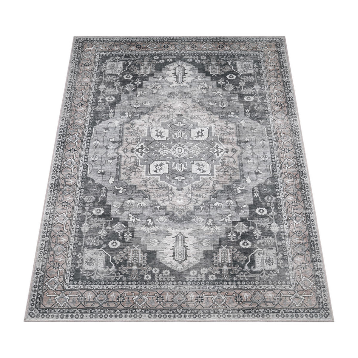 KURZFLORTEPPICH 200/200 cm Bordeaux 243 - Grau, Textil (200/200cm) - Paco Home