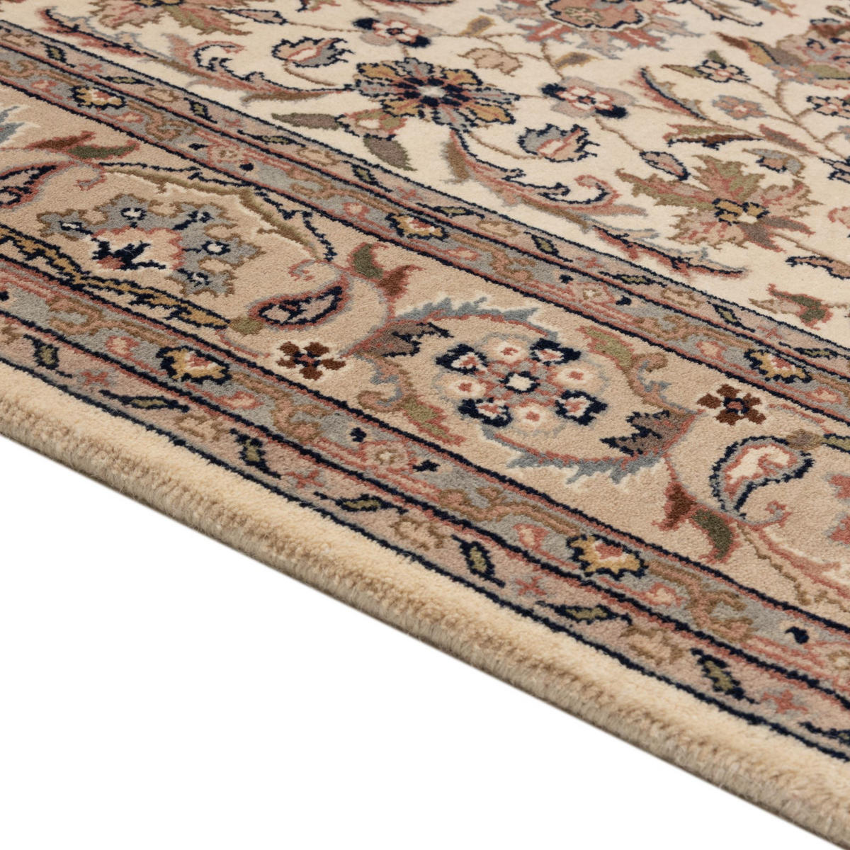 ORIENTTEPPICH Indo Isfahan, klassisch, strapazierfähig 40x60 cm - Creme, Textil (40/60cm) - Rug and Roll
