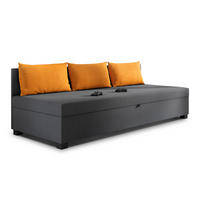 SCHLAFSOFA Misti III - Schwarz/Grau, Holz/Kunststoff (195/66/82cm)