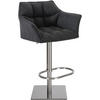 BARHOCKER Stoff Dunkelgrau - Edelstahlfarben/Dunkelgrau, Textil/Metall (64/88/45cm) - CLP