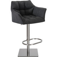 BARHOCKER Stoff Dunkelgrau - Edelstahlfarben/Dunkelgrau, Textil/Metall (64/88/45cm) - CLP