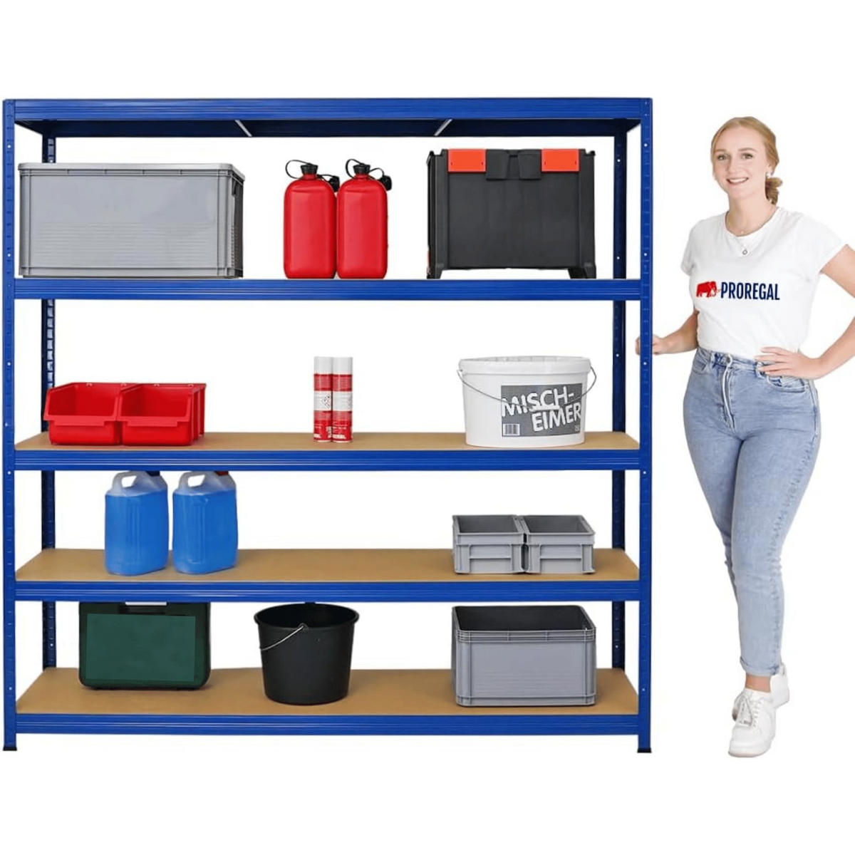 SCHWERLASTREGAL Giant Elephant 3er-Set mit 3x 180x180x45 cm Fachlast 200 kg Blau - Blau, Metall (540/180/45cm) - PROREGAL