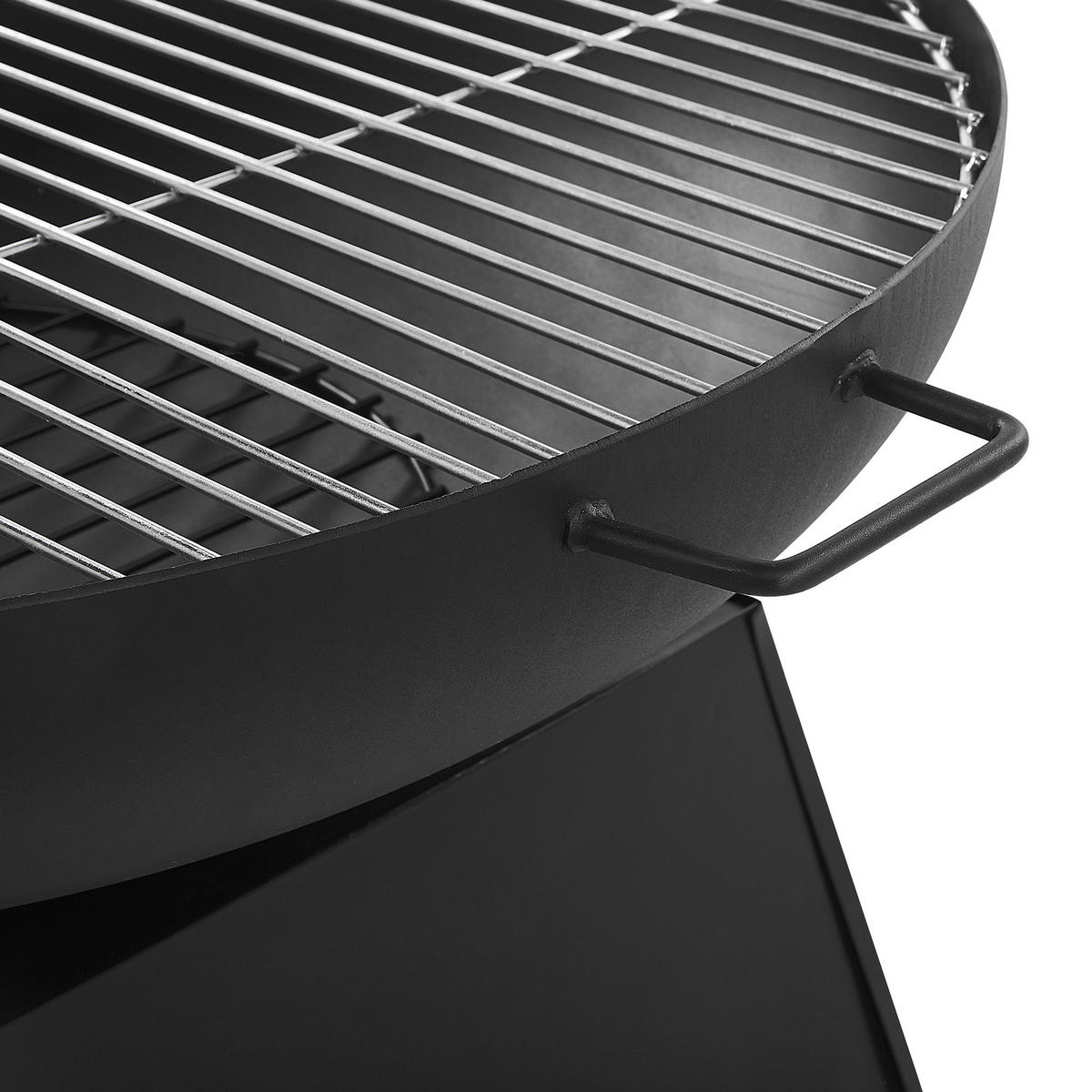 FEUERSTELLE Stah schwarz rund mit Ablage Semeru - Schwarz, Metall (76/60/76cm)