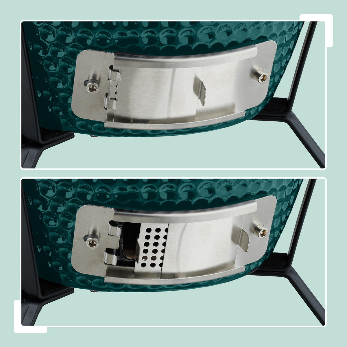 KAMADO-GRILL - Dunkelgrün, Keramik/Metall (34/56.5cm) - Relaxdays