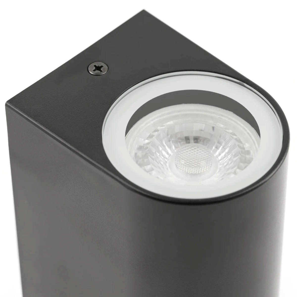 AUSSENWANDLEUCHTEE Schwarz gebogen Doppel - Schwarz, Kunststoff (9.5/15/7cm) - CGC Europe