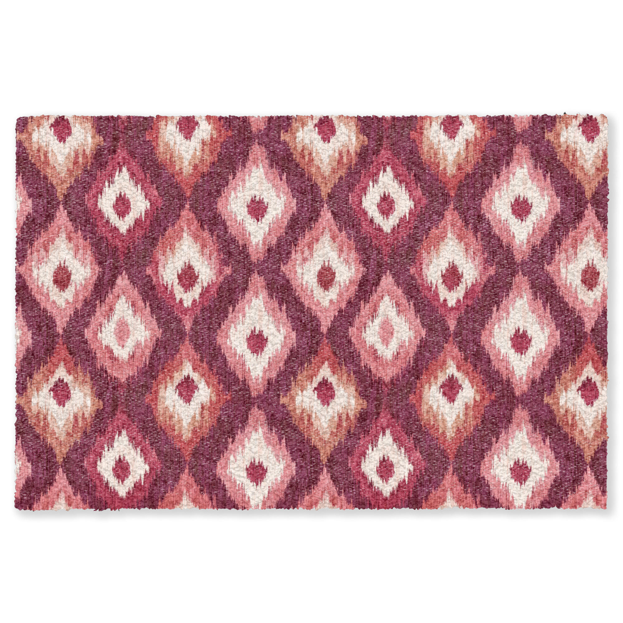 FUSSMATTE Diamantformen - Rosa - Muster - Textur Flurteppich 180x120 cm - Beere, Kunststoff (180/120cm) - MuchoWow