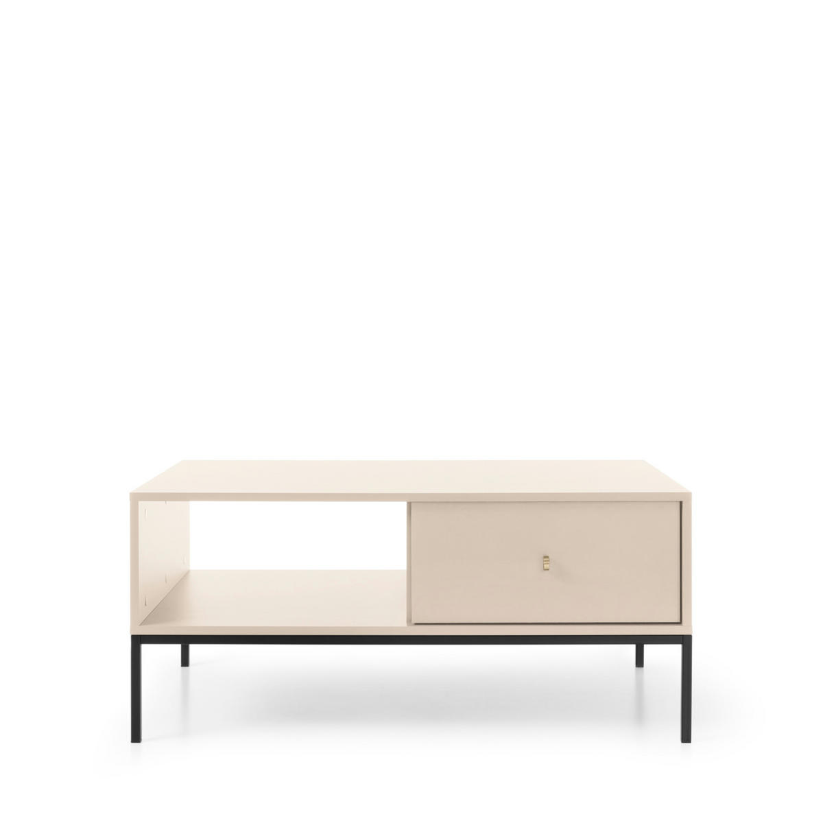COUCHTISCH MONCTON STO1-2S Metalgriffe, Beige - Beige, Holzwerkstoff/Kunststoff (68/104/46cm) - Komodee