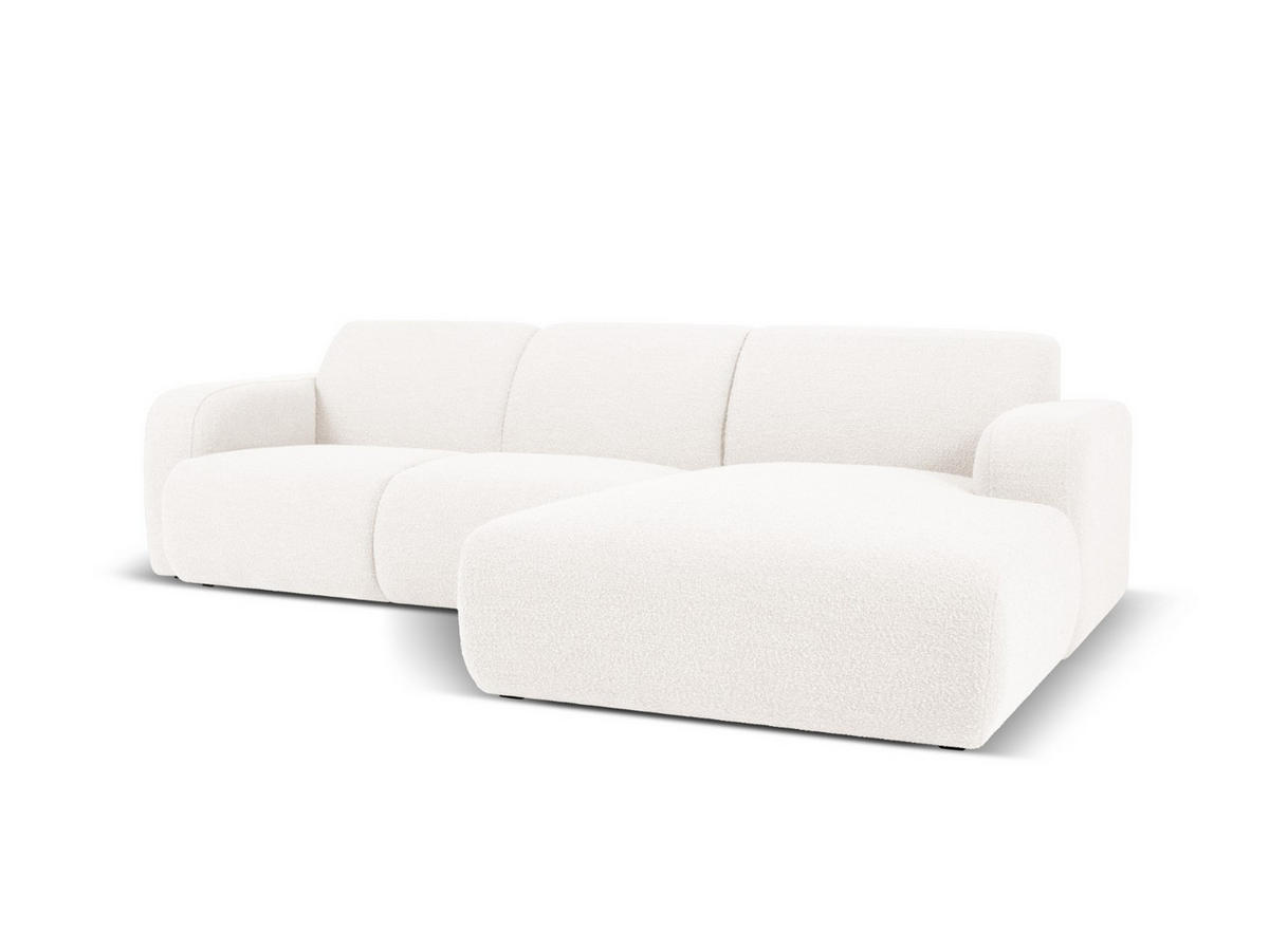 ECKSOFA rechts Molino aus Boucle weiß 4 Sitzplätze - Weiß, Textil (170/250cm) - Micadoni