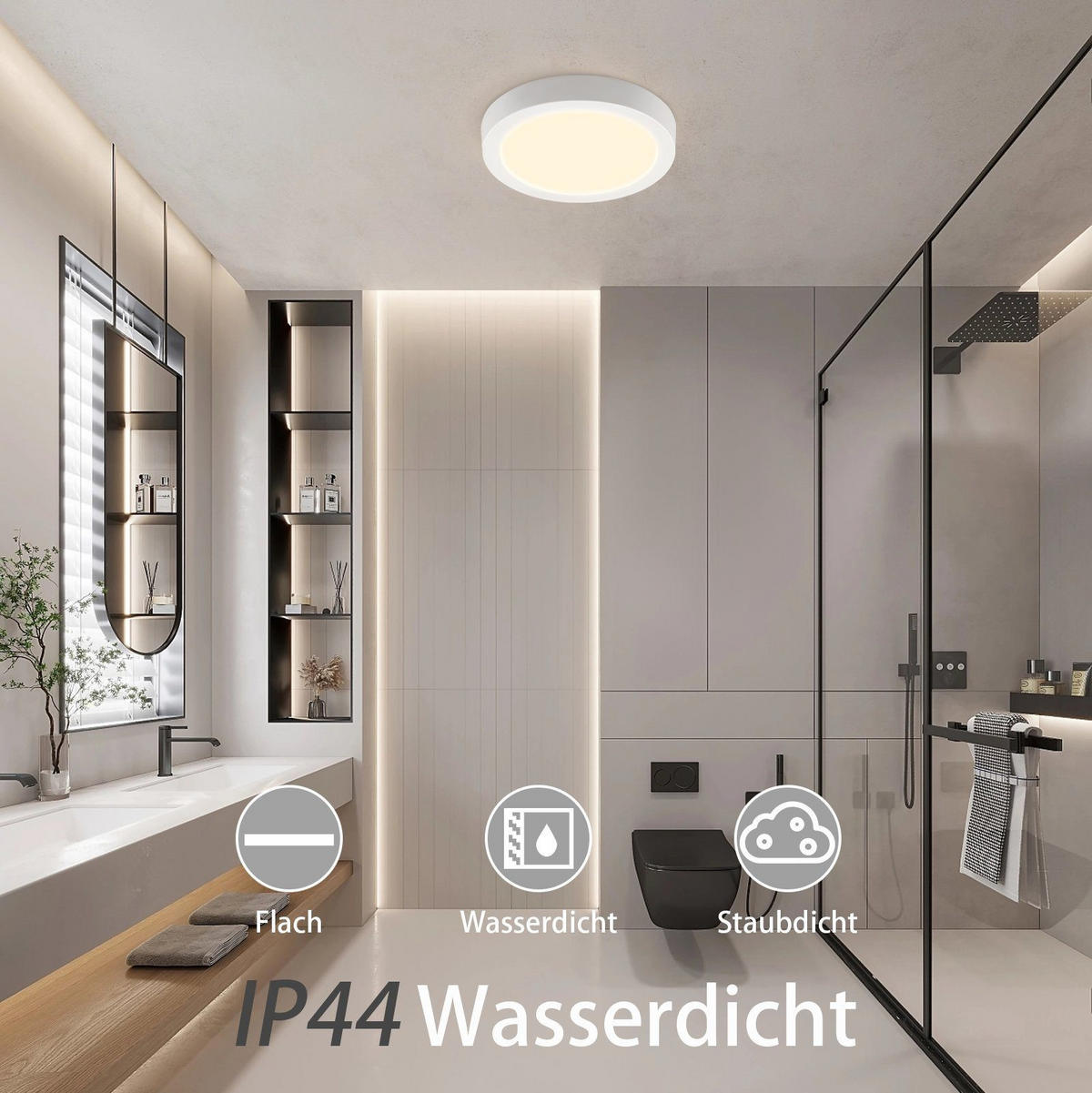 LED-DECKENLEUCHTE Heracles 23/23/4cm - Weiß, Kunststoff (23/23/4cm) - ZMH