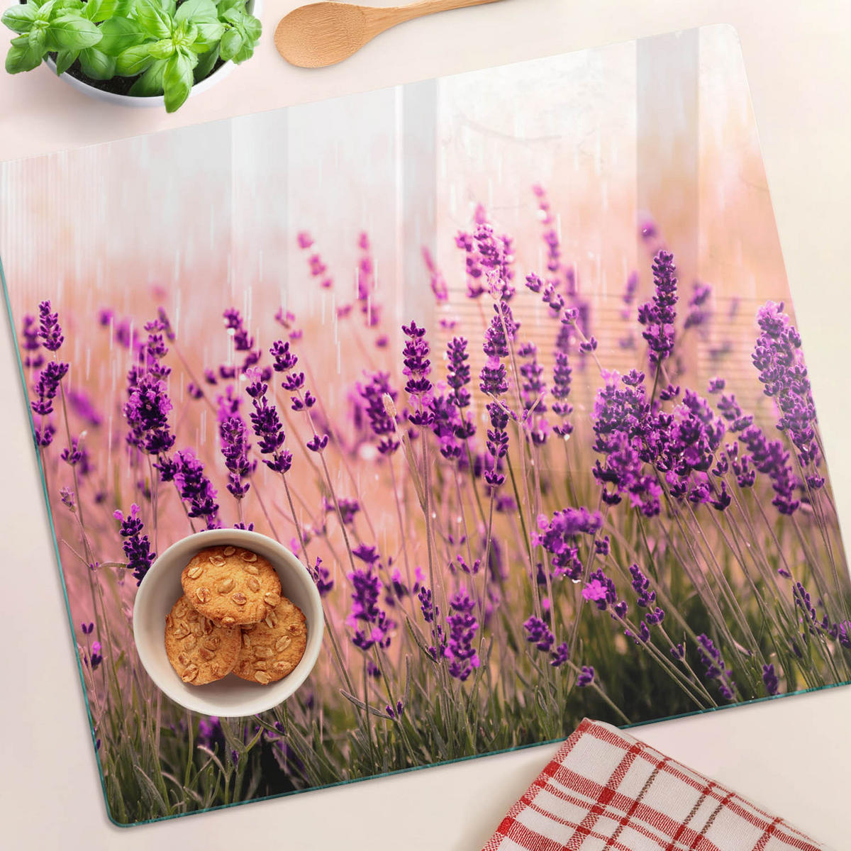 GLASPLATTE 60x52 cm Lavendel - Lila, Glas (60/0.4/52cm) - TULUP