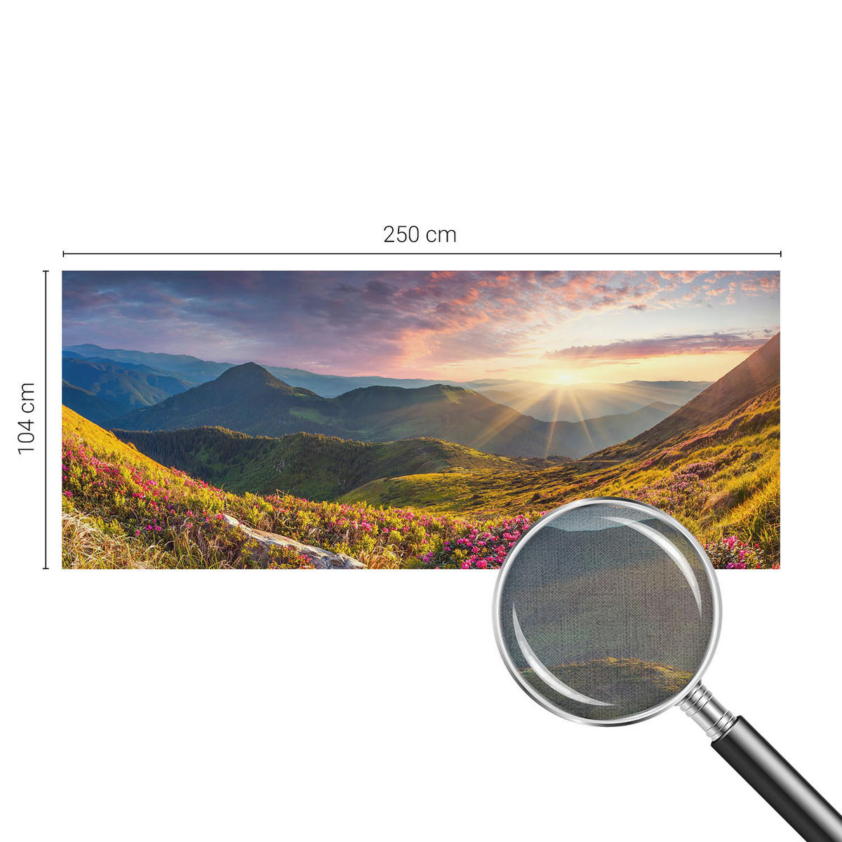 FOTOTAPETE 250x104 cm - Bergpanorama - Grün, Textil (250/104cm) - Wallfluent