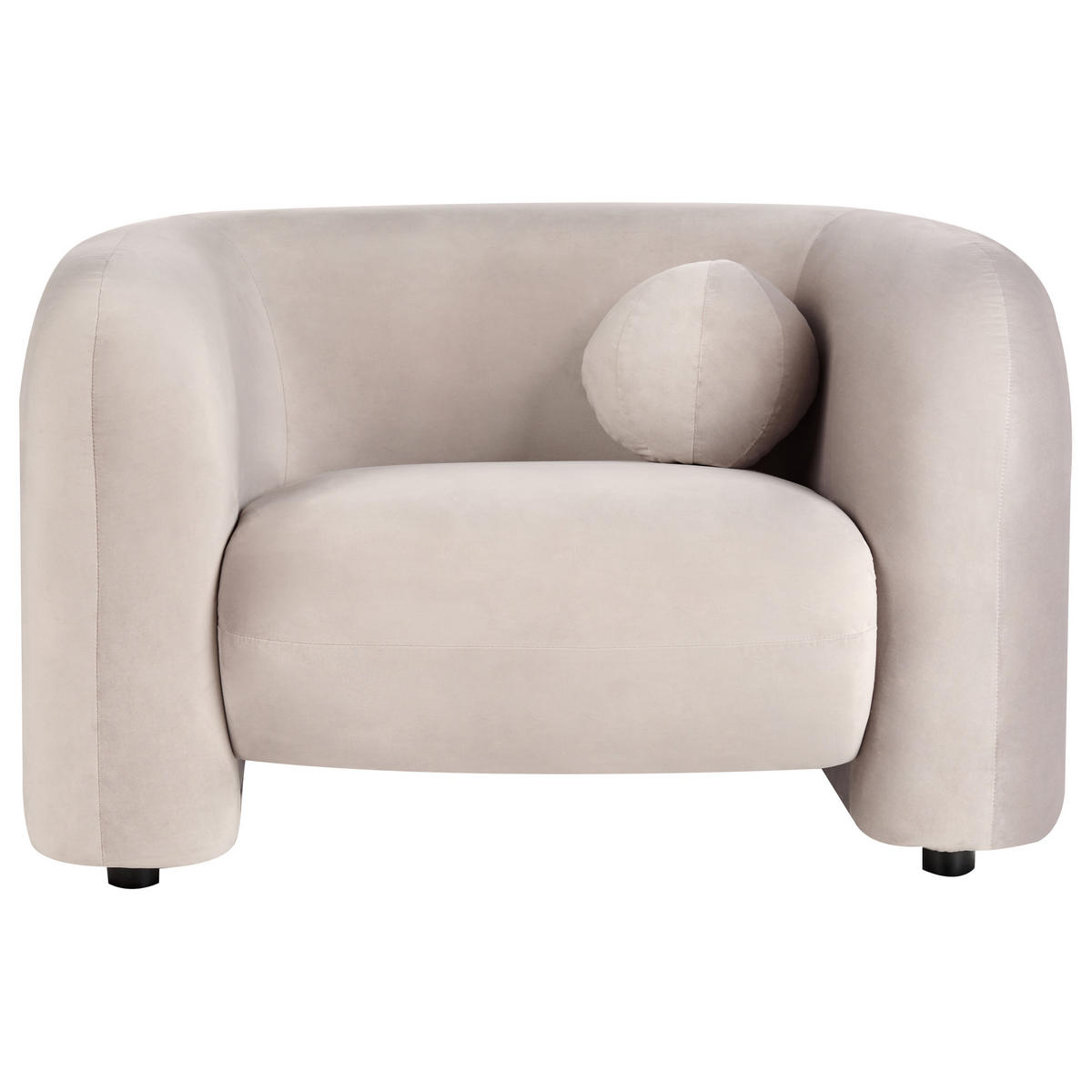 SESSEL Samtstoff Taupe Leiren - Beige, Textil (111/73/83cm) - Beliani