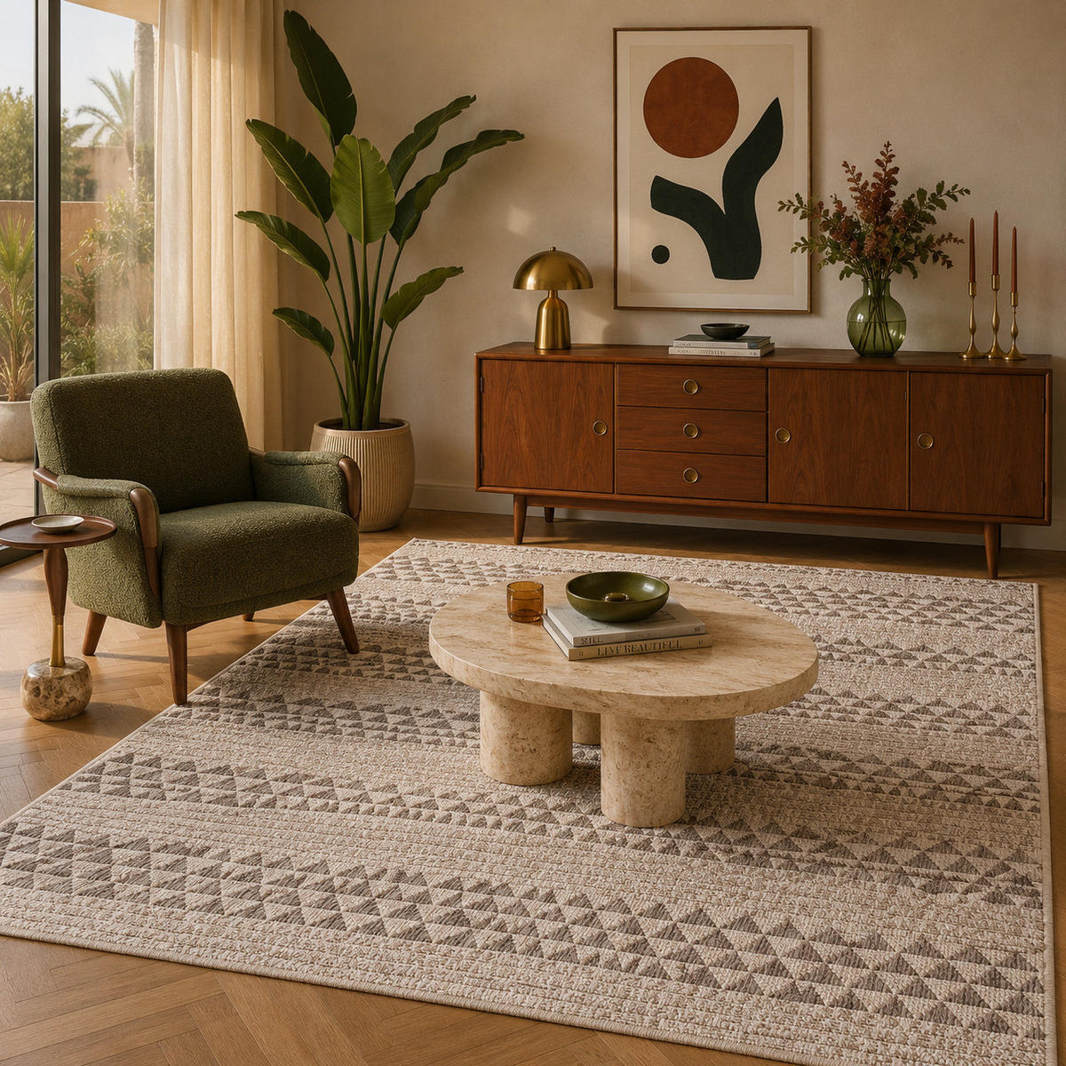 IN- UND OUTDOOR TEPPICH CARPETTO - Beige, Textil (200/285cm) - Pergamon