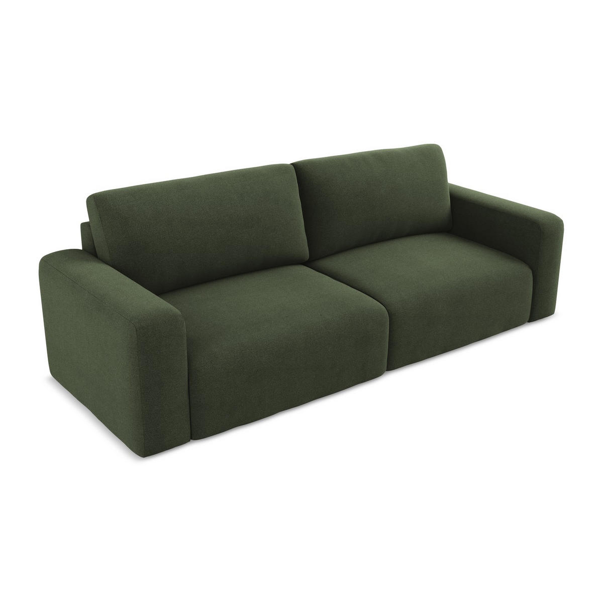 3-SITZER SOFA mit Schlaffunktion Strukturstoff Stoff Grün - Blau/Schwarz, Kunststoff/Textil (244/79/102cm) - LaMiaSofa