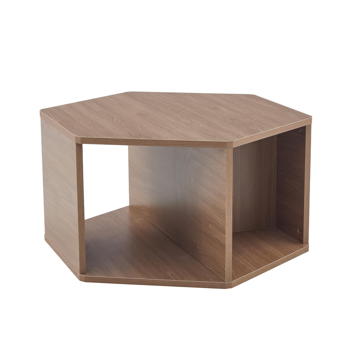 COUCHTISCH 79/69,4/40 cm in sechseckiger Form mit einfacher Montage und MDF in Holzoptik, Braun - Braun, Holzwerkstoff (79/69.4/48cm) - Redom