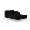 CHAISELONGUE rechts Mamaia aus Samt schwarz - Schwarz, Textil (102/75/185cm) - Micadoni