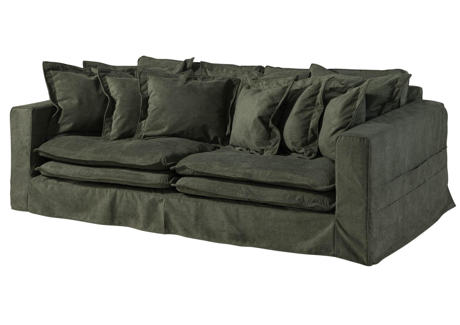 Massivmoebel24 Hussensofa Grün 236x76x138 cm