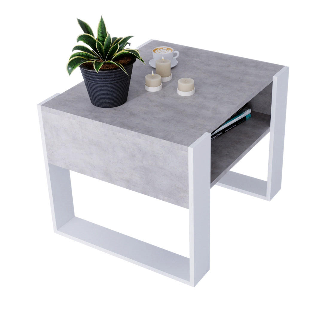 COUCHTISCH KARO 65 - Multicolor/Weiß, Holz (53.6/65/45cm) - Mat-Haus