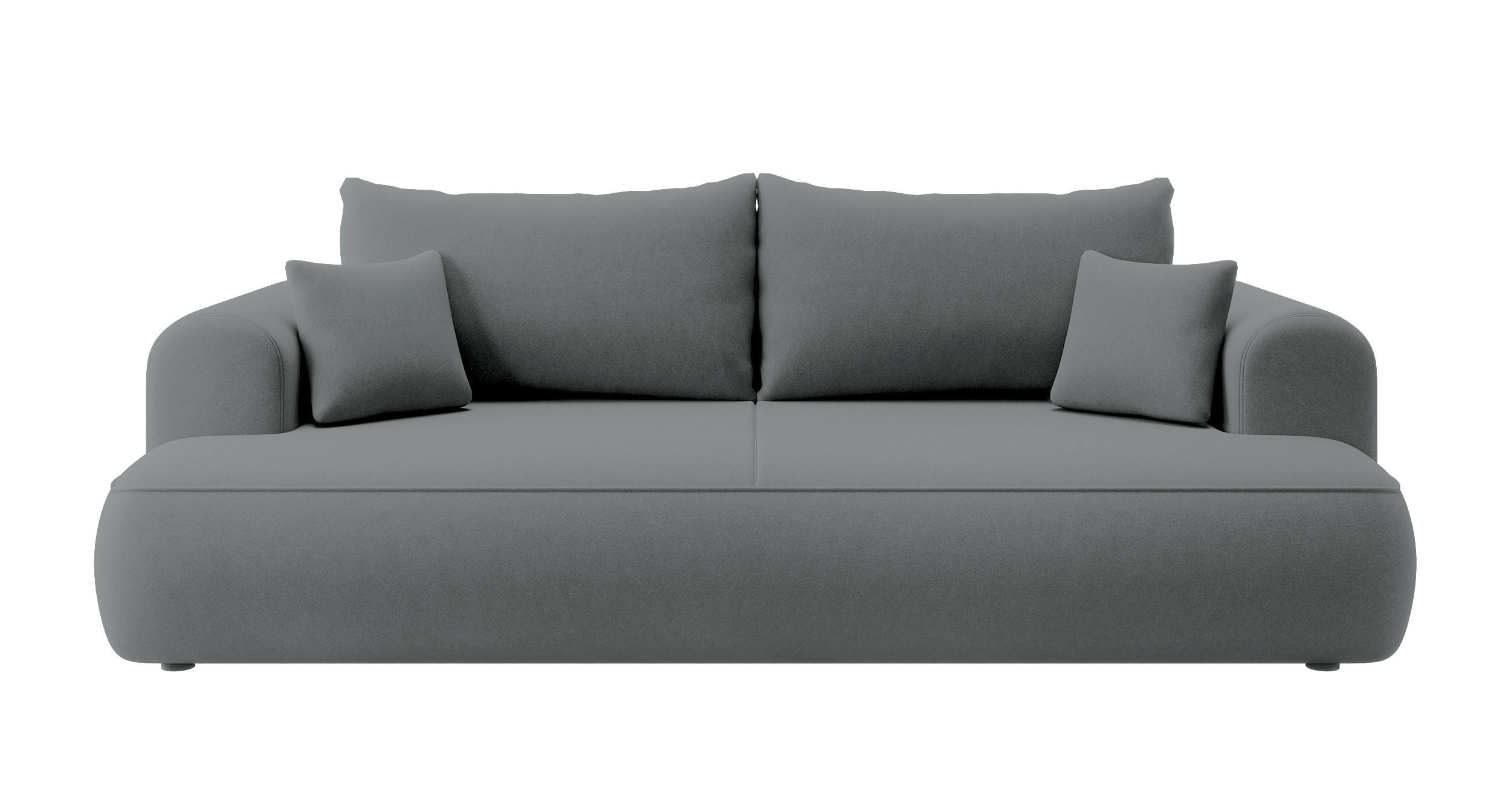 SCHLAFSOFA Ovo Dunkelgrau Velours - Dunkelgrau, Textil (250/103/110cm) - Selsey