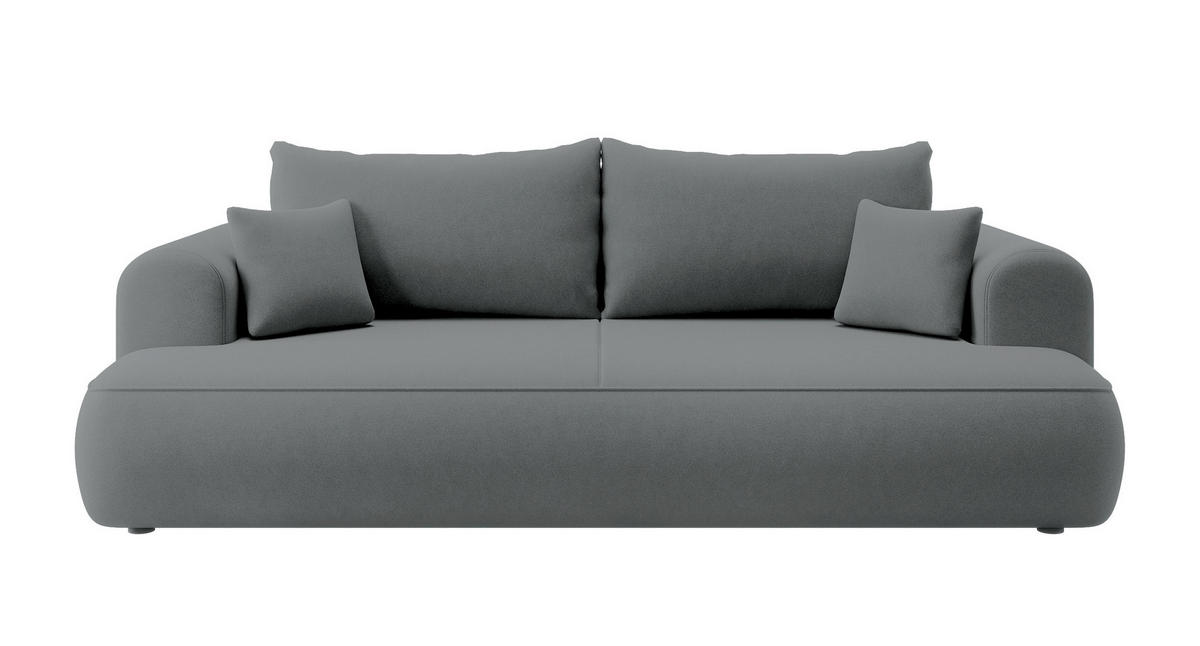 SCHLAFSOFA Ovo Dunkelgrau Velours - Dunkelgrau, Textil (250/103/110cm) - Selsey