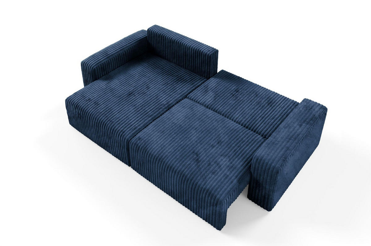 ECKSOFA Natalia - Dunkelblau, Holzwerkstoff/Textil (149/244cm) - Fun Möbel