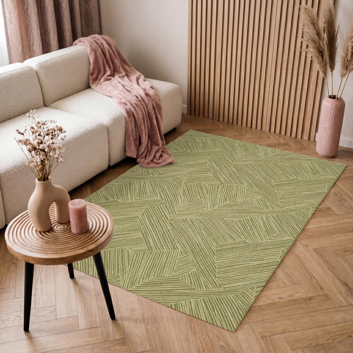KOBERCE - Abstraktné - Moderné - Zelené - 120x180 cm - olivovozelená, textil/plast (120/0.4cm) - OnlyWow