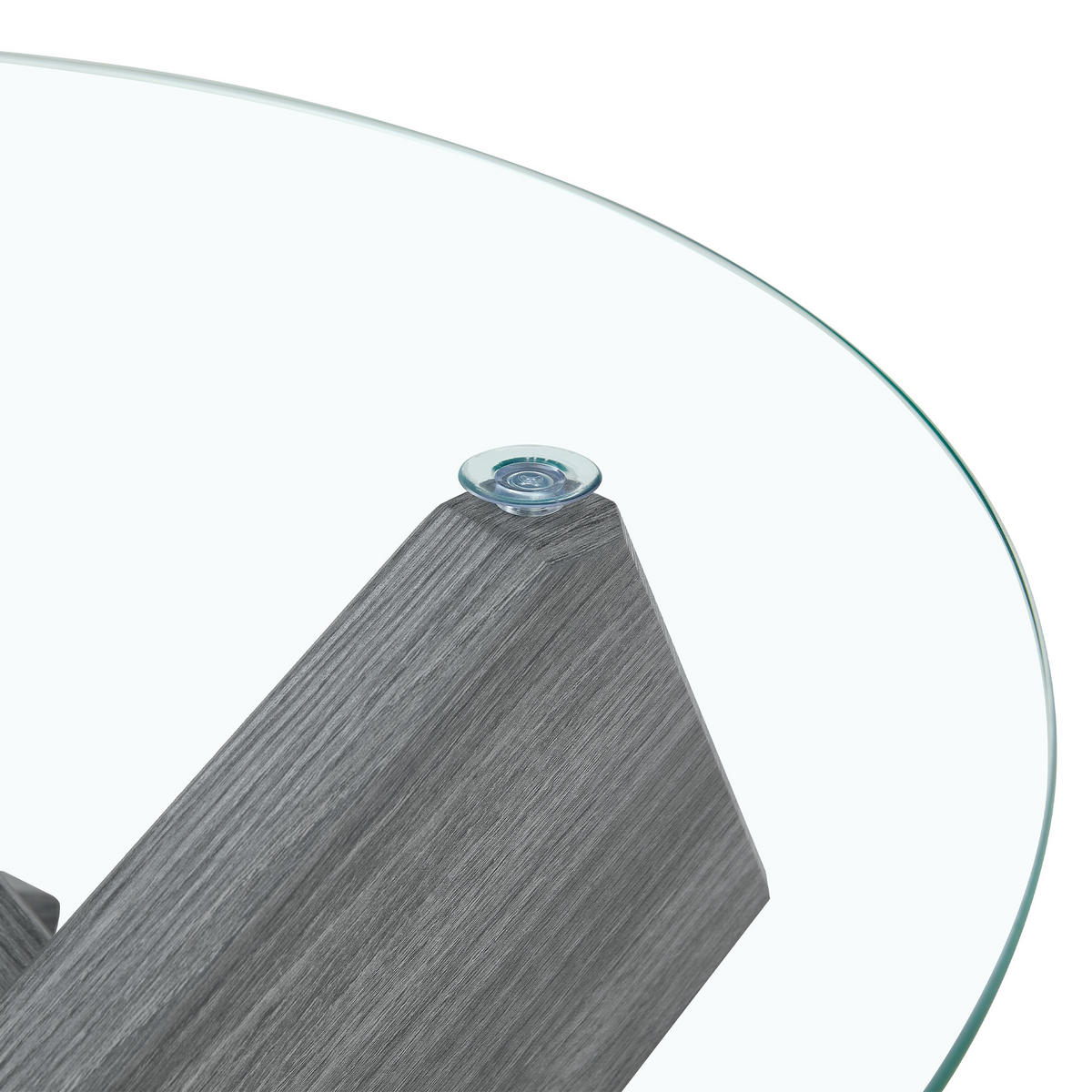 COUCHTISCH, MDF & Glas mit kreativer Kreuz-Stütze, graue Textur, 79/79/45 cm,grau - Grau, Holzwerkstoff (79/79/45cm) - Redom