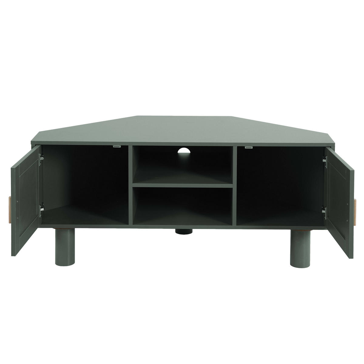 TV-STÄNDER, Dunkelgrün - Grün, Holz (120/55/54cm) - Oviala