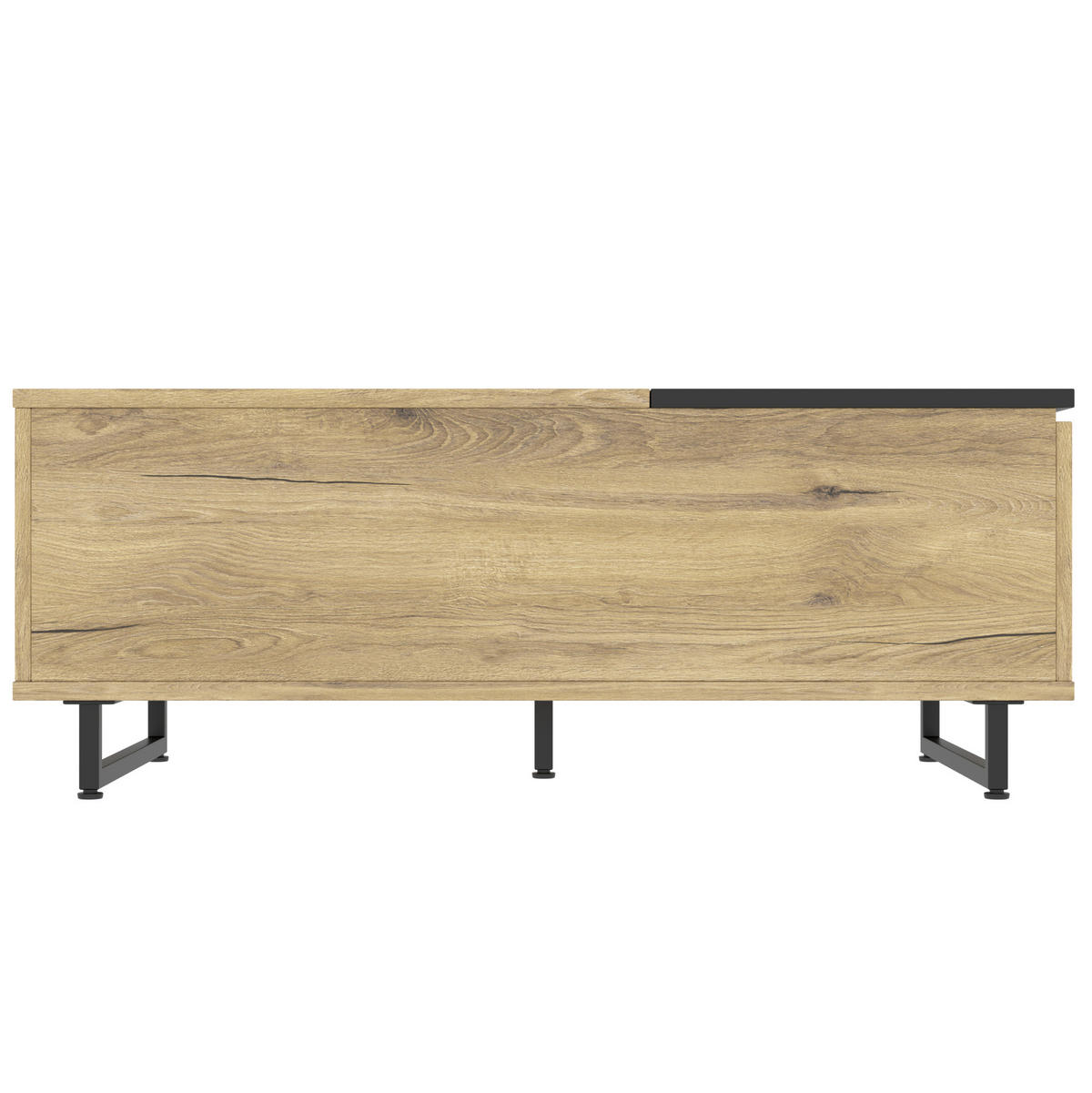 COUCHTISCH 103,5/50/27,5 cm mit Lift-Top und LED-Beleuchtung in Natur/Schwarz - Naturfarben, Holzwerkstoff (103.5/50/27.5cm) - Flora Grace