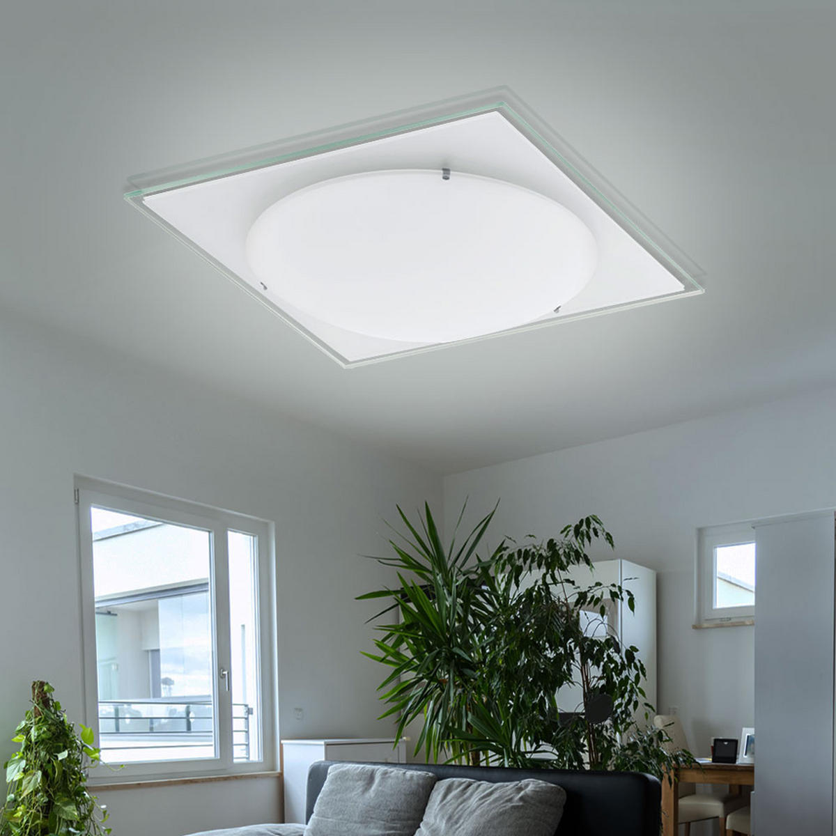 LED DECKENLEUCHTE KELY Glas satiniert Weiß - Weiß, Glas (30/30/8.5cm)