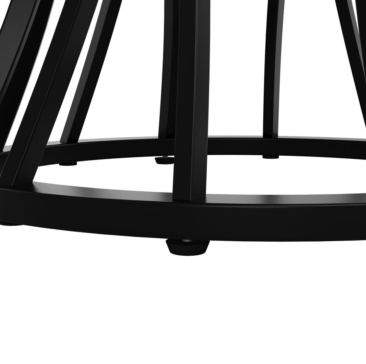 ESSTISCH 80/80/76 cm Schwarz aus MDF und Metall mit verstellbaren Füßen - Schwarz, Holzwerkstoff (80/80/76cm) - OKMYHOME