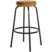 BARHOCKER Samt Coffee - Schwarz/Braun, Textil/Metall (54/77/54cm) - CLP