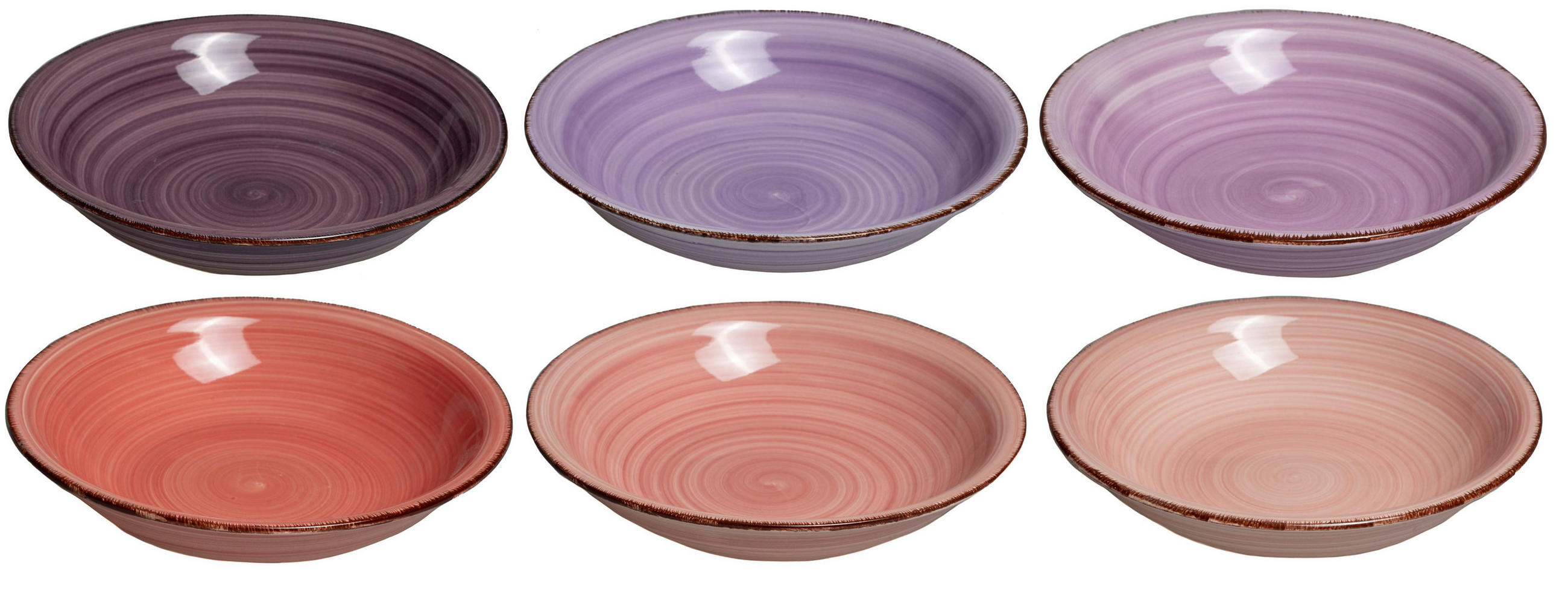 TIEFER TELLER Tiefe Teller Mykonos ø 21 cm - 6 Stück - Multicolor, Keramik (2/3/21cm) - Studio Tavola