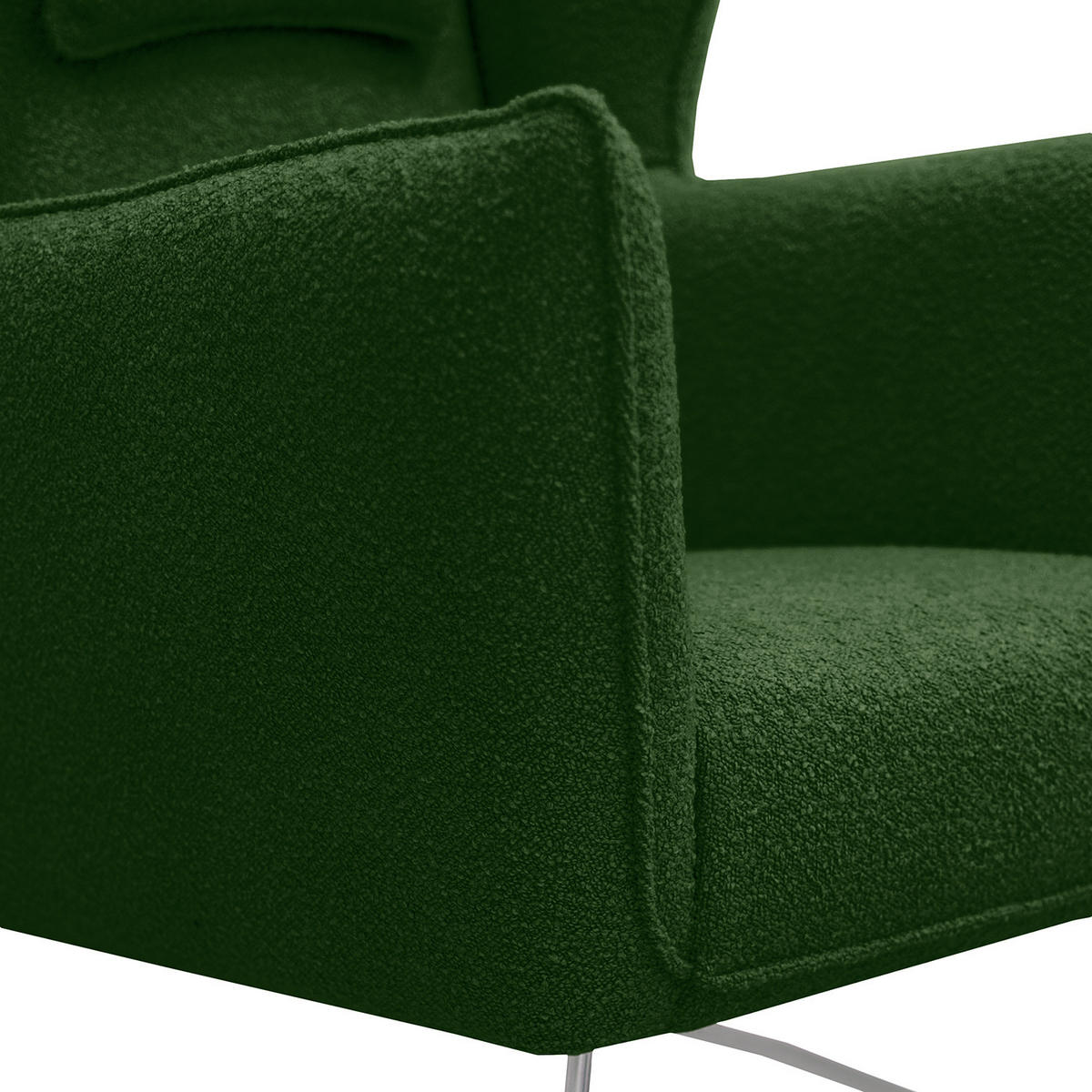 SESSEL - Chromfarben/Dunkelgrün, Textil/Metall (80/112/92cm) - home24