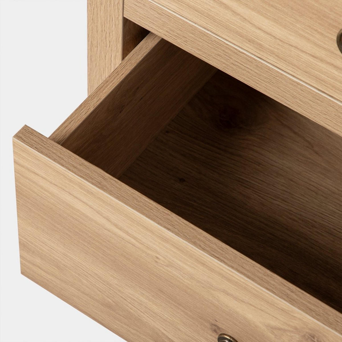 NACHTTISCH 2 SCHUBLADEN Livorno Natürlich 50 cm x 60 cm - Naturfarben, Holzwerkstoff (50/60/39cm)