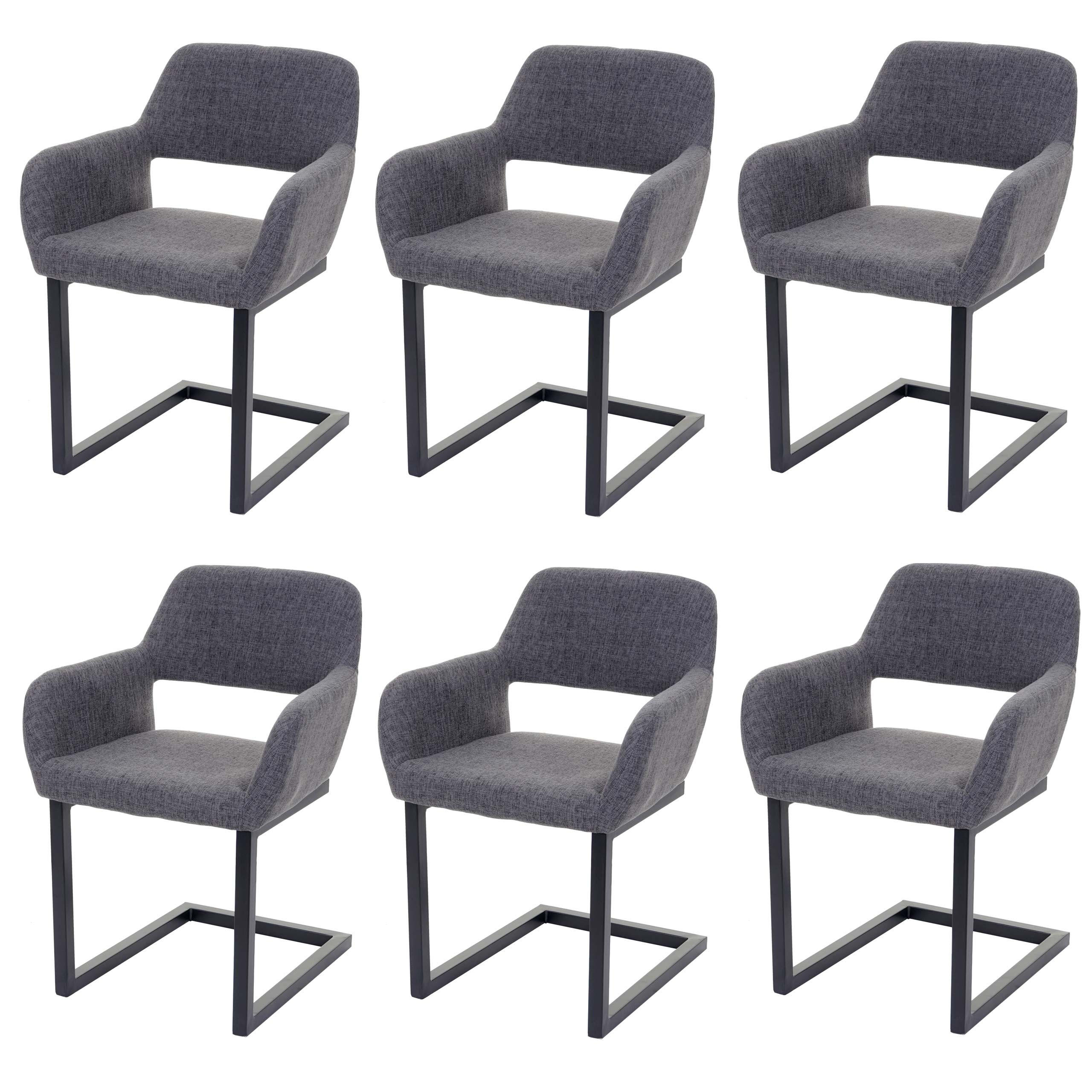 ESSZIMMERSTUHL Anthrazit 6er-Set - Anthrazit, Textil (58/80/55cm) - MCW