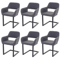 ESSZIMMERSTUHL Anthrazit 6er-Set - Anthrazit, Textil (58/80/55cm) - MCW