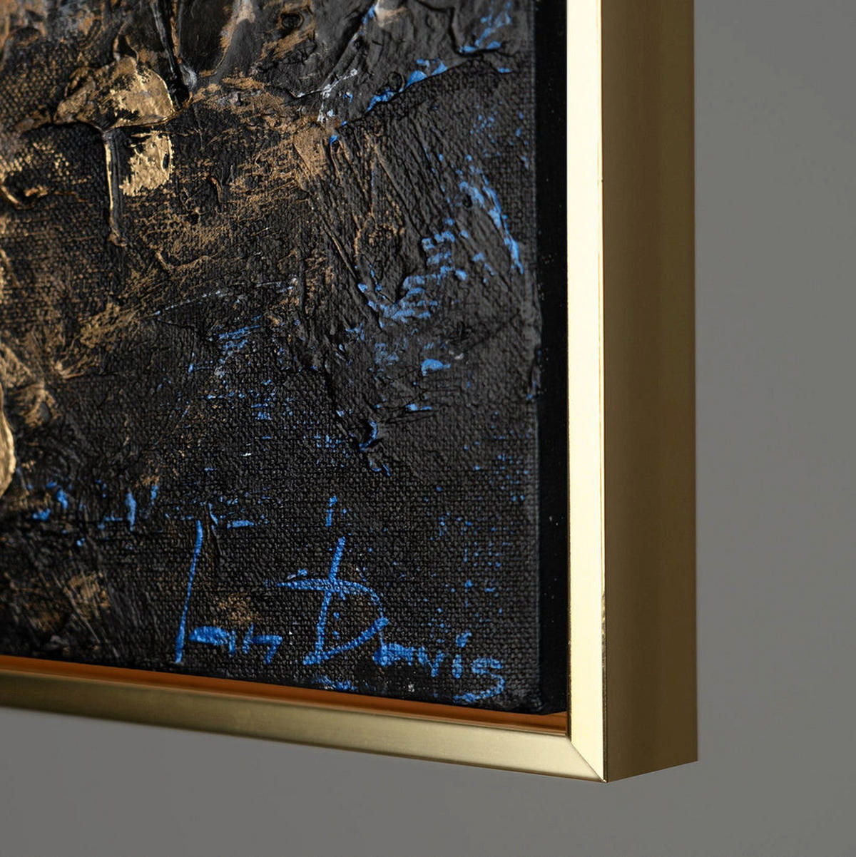 GEMÄLDE Goldener Kontrast Schattenfugenrahmen Gold 200x100 cm - Goldfarben, Holz (200/100cm) - YS-art gallery
